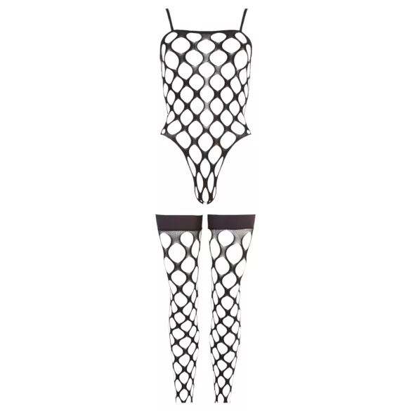 NO:XQSE - set erotic cu plasă - negru (S-L)