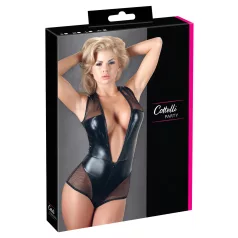 Cottelli - body sexy din plasă transparentă - negru