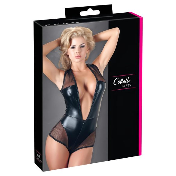 Cottelli - body sexy din plasă transparentă - negru