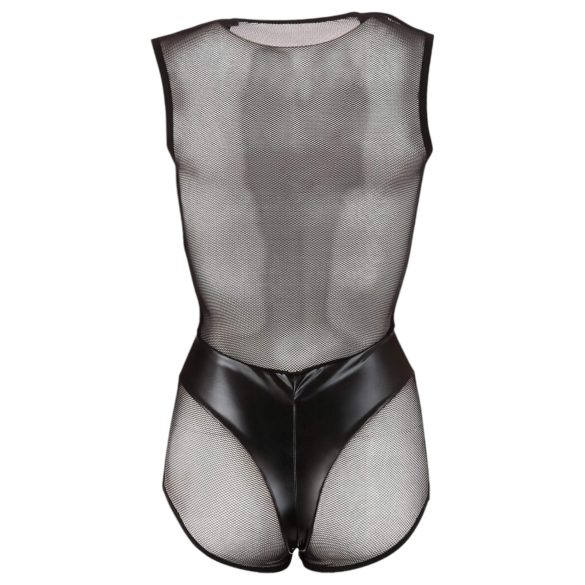 Cottelli - body sexy din plasă transparentă - negru