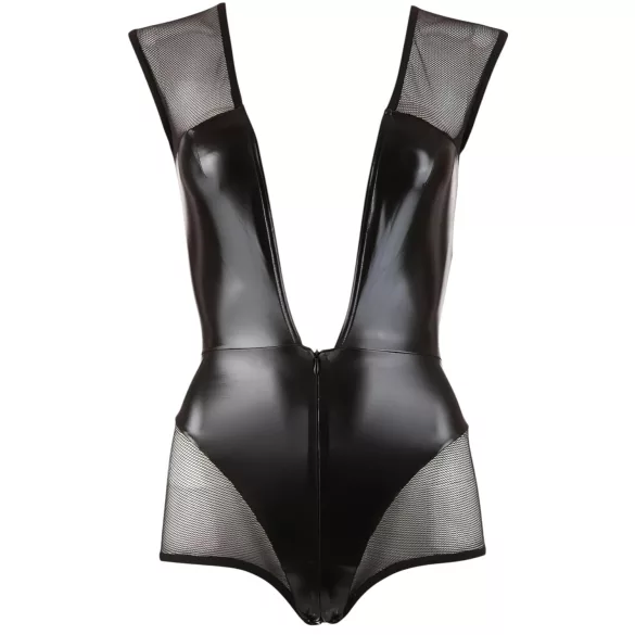 Cottelli - body sexy din plasă transparentă - negru - M
