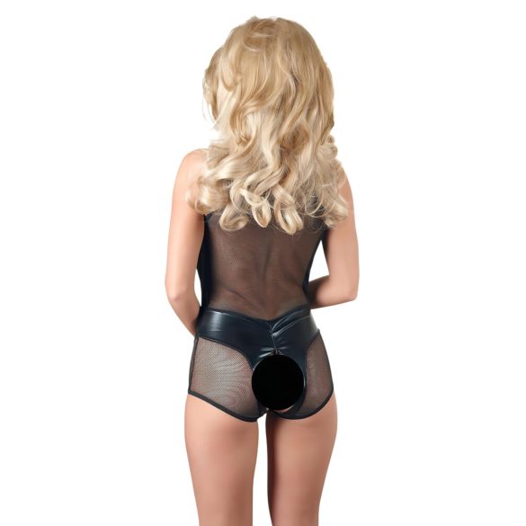 Cottelli - body sexy din plasă transparentă - negru - XL