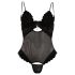 Cottelli - Body damă reglabil catifelat - negru - 85C/L