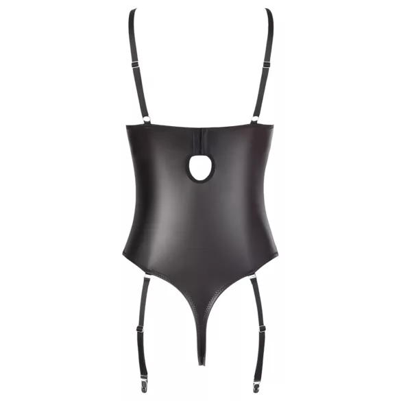 Abierta Fina - body întreg deschis cu dantelă și bretele - negru - 80B/M