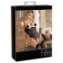 Abierta Fina - body deschis cu dantelă și bretele strălucitoare (negru) - 85C/L