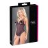 Cottelli - body deschis din dantelă cu mărgele (negru) - L