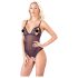 Cottelli - body deschis din dantelă cu mărgele (negru) - L