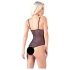 Cottelli - body deschis din dantelă cu mărgele (negru) - L