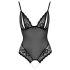 Cottelli - body deschis din dantelă cu mărgele (negru) - XL