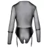Cottelli - body cu mâneci lungi, deschis, cu cătușe (negru) - M