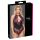 Cottelli Plus Size - body floral seducător (negru-violet)