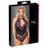 Cottelli Plus Size - body sexy floral - negru mov - 3XL