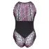 Cottelli Plus Size - body sexy floral - negru mov - 3XL