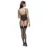 Cottelli - body deschis cu dantelă și jartieră - negru - XL