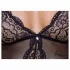 Cottelli - body deschis cu dantelă și jartieră - negru - XL