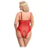 Cottelli Curves - body din dantelă transparentă - roșu