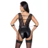 Cottelli Bondage - body dantelat cu guler - negru - L