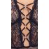 Cottelli Curves Plus Size - body transparent negru cu model