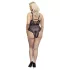 Cottelli Curves Plus Size - body transparent cu model - negru - 90D/XL