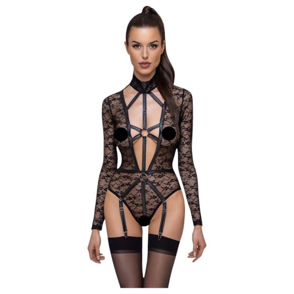 Cottelli - body transparent cu bretele negre - L