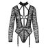 Cottelli - body transparent cu bretele negre - L