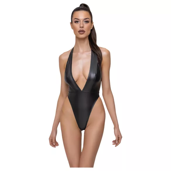 Cottelli Party - body sexy lucios cu guler - negru