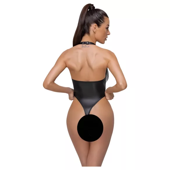Cottelli Party - body sexy lucios cu guler - negru - M