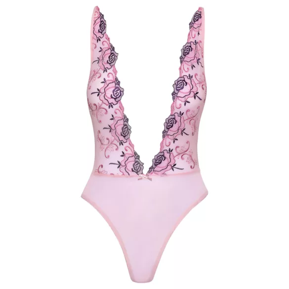 Kissable - body damă cu broderie florală roz - L/XL