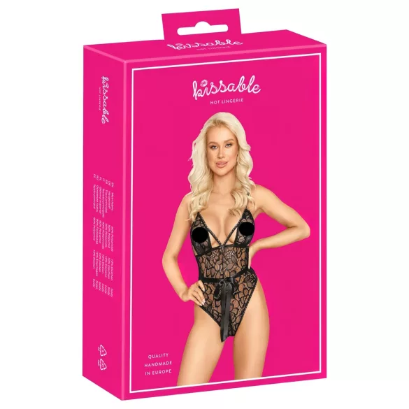Kissable - body din dantelă (negru) - L/XL