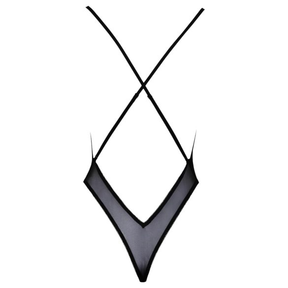 Kissable - body cu broderie roz (negru) - L/XL