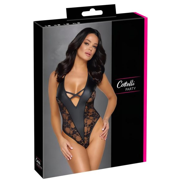 Cottelli Party - body cu model floral - negru