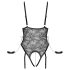 Cottelli Bondage - body deschis cu cătușe (negru) - L