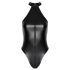 Noir - body lucios cu guler halter (negru) - M