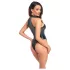 Noir - body lucios cu guler halter (negru) - L