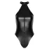 Noir - body lucios cu guler halter (negru) - L