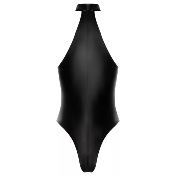 Noir - body lucios cu guler halter (negru) - L