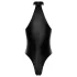 Noir - body lucios cu guler halter (negru) - L