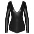 Noir - body negru cu mâneci lungi lucioase - XL