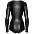 Noir - body negru cu mâneci lungi lucioase - XL