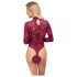Cottelli - body din dantelă transparentă (roșu) - M