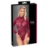 Cottelli - body din dantelă transparentă (roșu) - M