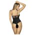 Obsessive - body damă transparent la bust - negru