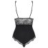 Obsessive - body damă transparent la bust - negru