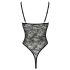 Cottelli - body transparent cu dantelă și deschizătură (negru) - M