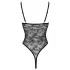 Cottelli - body din dantelă transparentă cu deschidere - negru - XL