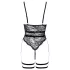 Cottelli - body erotic cu bretele și deschidere - negru