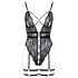Cottelli - body sexy deschis cu bretele (negru) - M