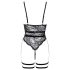 Cottelli - body sexy deschis cu bretele (negru) - M
