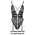 Cottelli - body erotic cu bretele și deschidere - negru - L