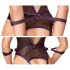 Cottelli Bondage - body deschis și cătușe pentru brațe (negru)